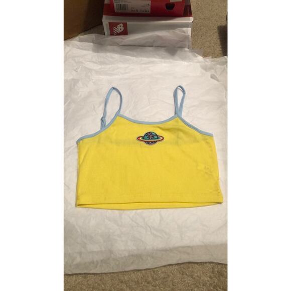 Crop top cami‎ planet shirt yellow - Picture 1 of 1